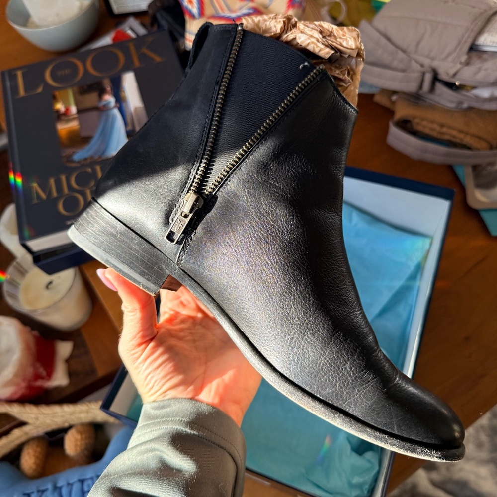 Frye Black Leather Ankle Booties - Picture 4 of 16